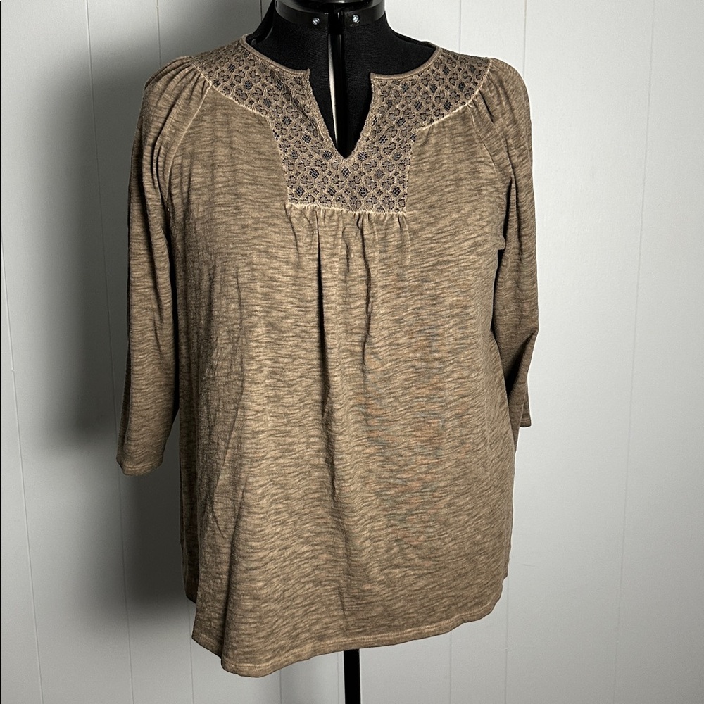 St Johns Bay Ladies Split Neck 3/4 Sleep Top 0X